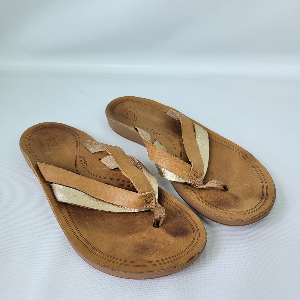 Olukai Leather Arch Supportive Sandals Sz 10